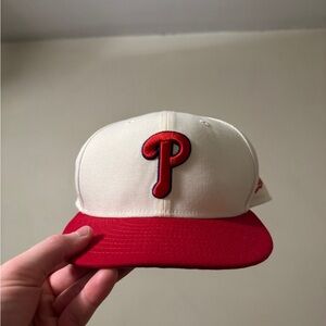 Phillies New Era Cream and Red Snapback Hat